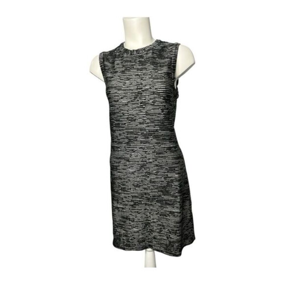 Theory Black Gray Space Dye Sleeveless‎ Knit Dress Sz 10